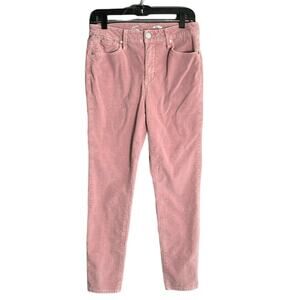Seven7 Pink Straight Leg Corduroy Mid Rise Trousers Size 8